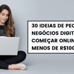 Uma jovem empreendedora planejando ideias de negócios digitais com um orçamento limitado